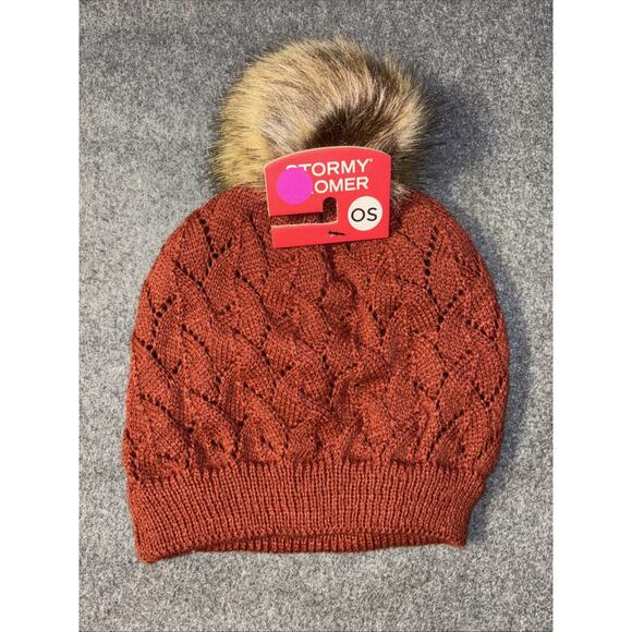 Stormy Kromer Knit Beanie Hat With Pom Womens Rust One Size NWT - Picture 2 of 4
